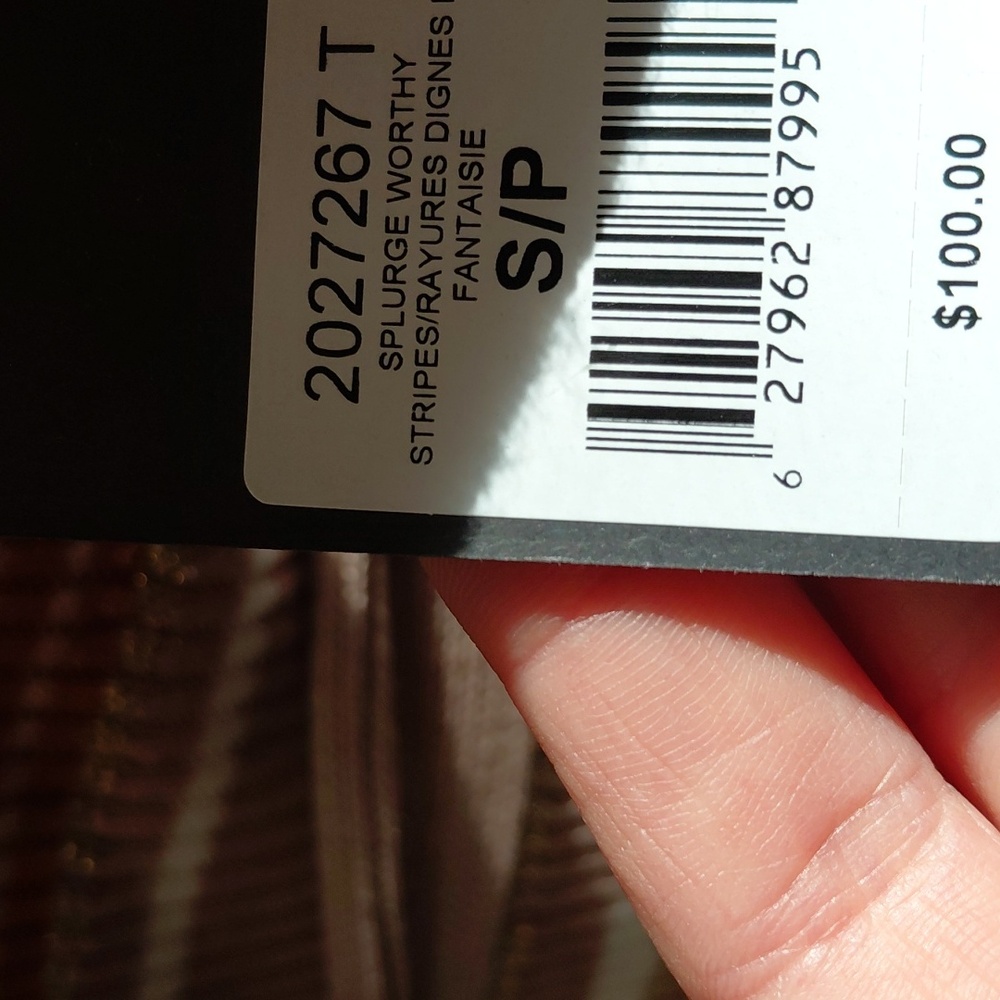 Striped Tan Long Belted Cardigan - Picture 9 of 11